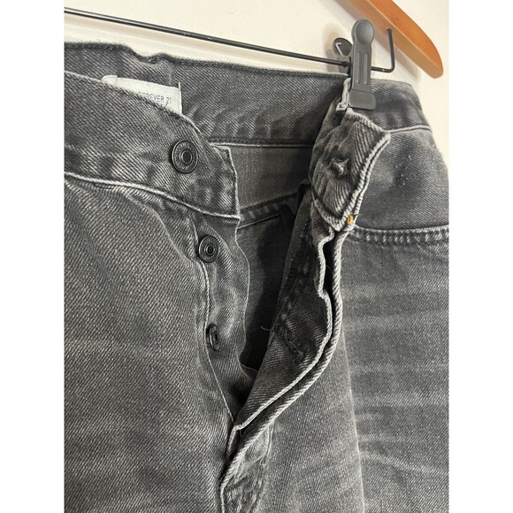 Forever 21 Distressed Jeans Black Womens 30 Distressed Straight High Rise - Picture 4 of 10